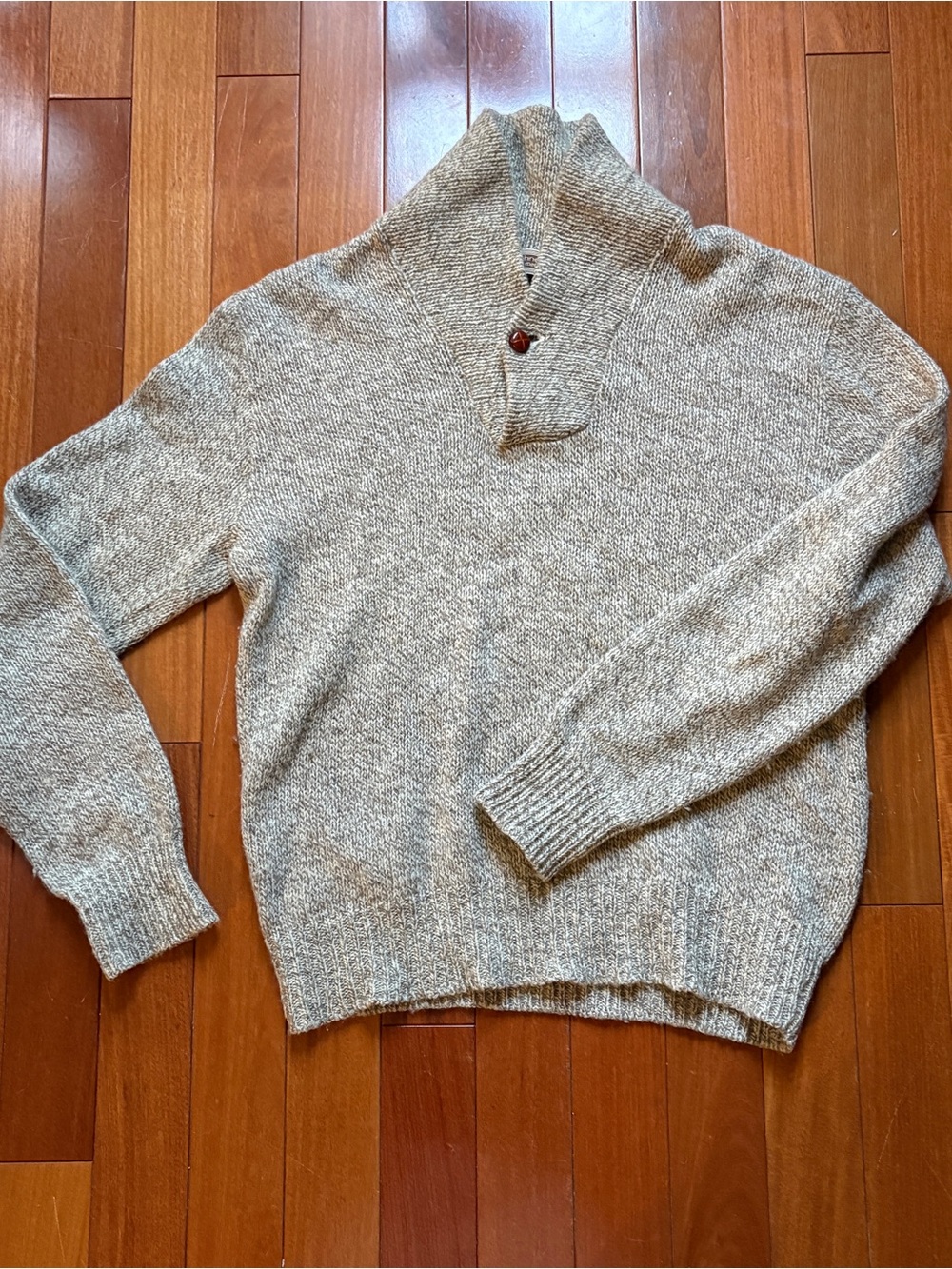 Vintage Hahne’s Men’s Store Wool Made in USA Shawl Collar Pullover Sweater XL